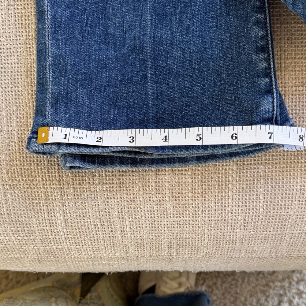 MOTHER Straight Leg Denim Jeans in Medium Blue - Picture 7 of 11